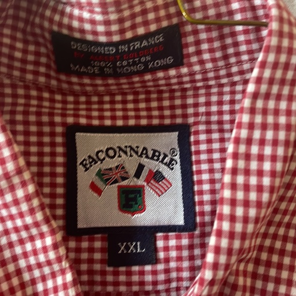 Faconnable men’s button down red check pattern- XXL - Picture 2 of 3